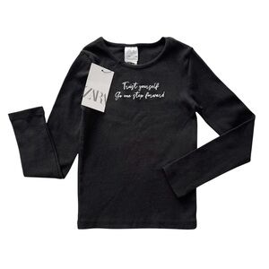 Zara girls size 8-9 black ribbed tee